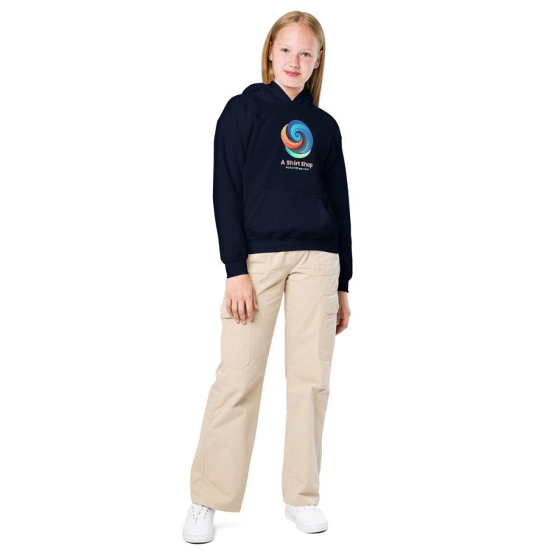 A Shirt Shop Sudadera gruesa con capucha para niños (colores claros, logo normal) A Shirt Shop Sudadera gruesa con capucha para niños (colores claros, logo normal)