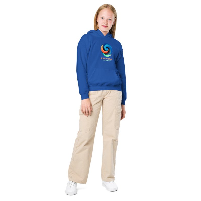 A Shirt Shop Sudadera gruesa con capucha para niños (colores claros, logo normal) A Shirt Shop Sudadera gruesa con capucha para niños (colores claros, logo normal)
