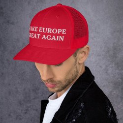 SOCIAL 001 MEGA Make Europe Great Again - Gorra trucker (letras blancas)