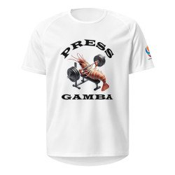 GYMRAT 001 Press Gamba (letras negras) - Camiseta deportiva unisex