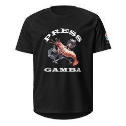 GYMRAT 001 Press Gamba (letras blancas) - Camiseta deportiva unisex