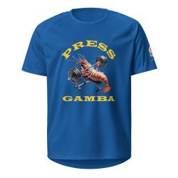 GYMRAT 001 Press Gamba (letras amarillas) - Camiseta deportiva unisex