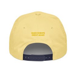 SOCIAL 001 MEGA Make Europe Great Again - Gorra de golf con cuerda (letras amarillas, bordado adelante y atrás)