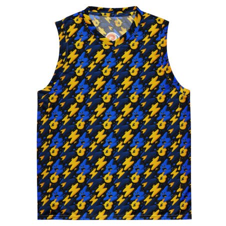 V0007 RAYOS CÓMIC (fondo negro) - Camiseta de baloncesto unisex reciclada