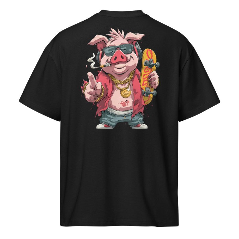 V0012 RAPPER 01 - Camiseta Masculina Boxy Hip Hop Diseño Personalizado (oscura)